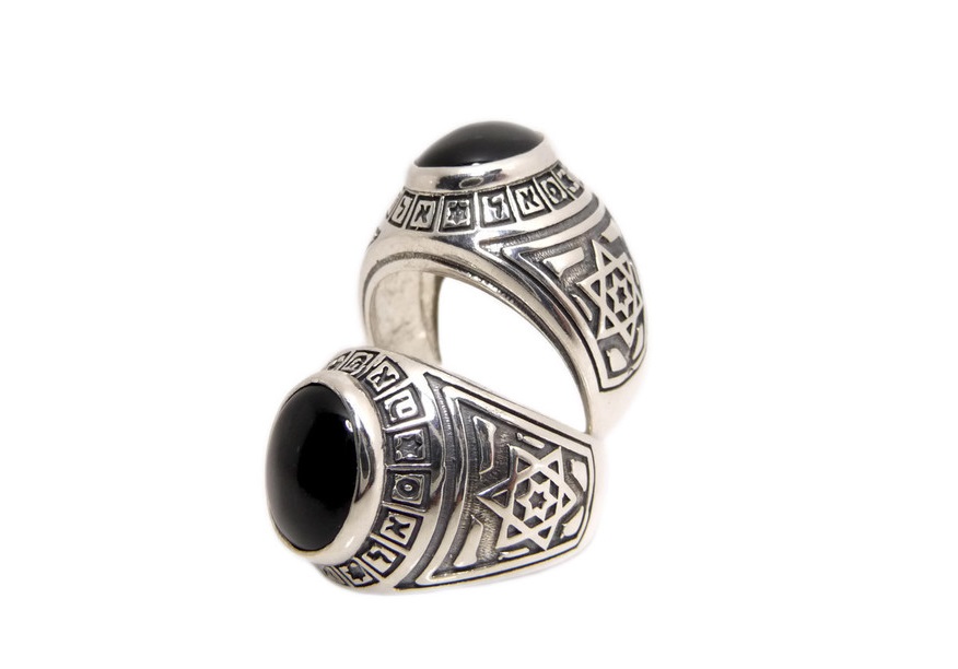 Collage Ring for Men, Ciphers from 72 Names