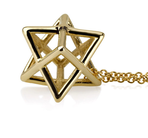 Golden Merkabah Pendant - Protection and Balance, Raphael Jewelry