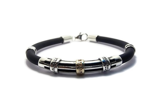 Silver and Silicone 3-Blessing Bracelet for Men, The Magical Touch