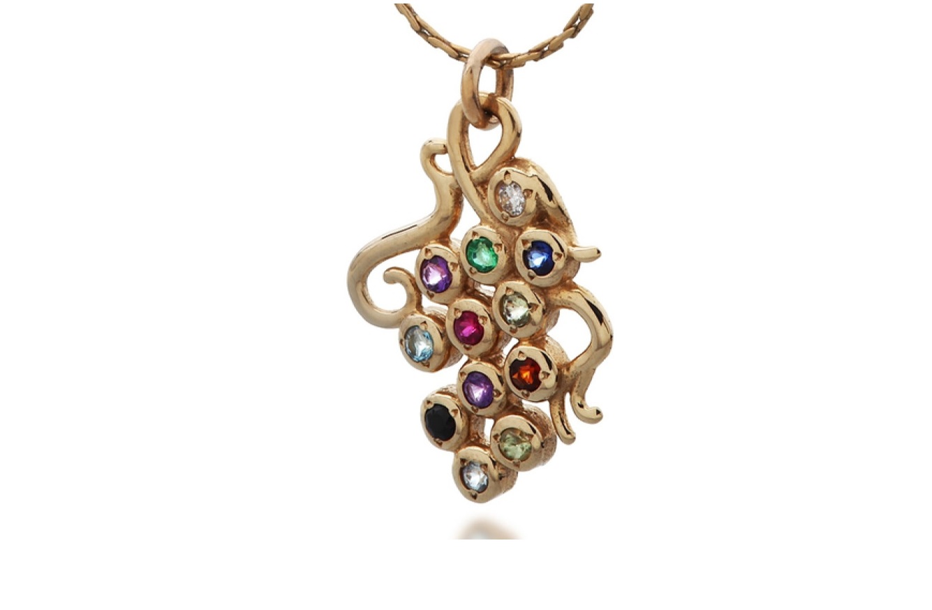 Grape-Cluster Breastplate Pendant, Gold, Ha'Ari Jewelry