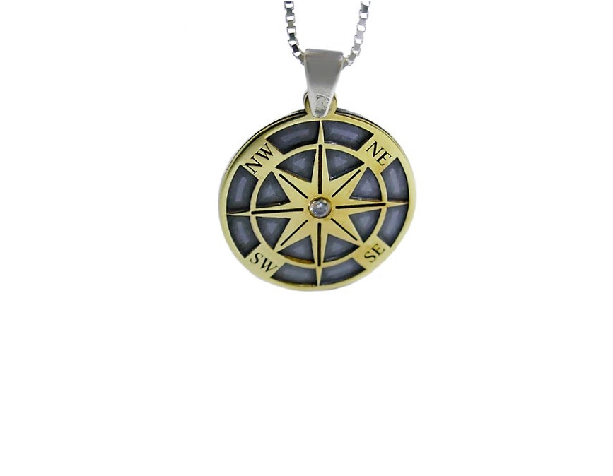 Gold and Silver Compass Pendant, The Magical Touch