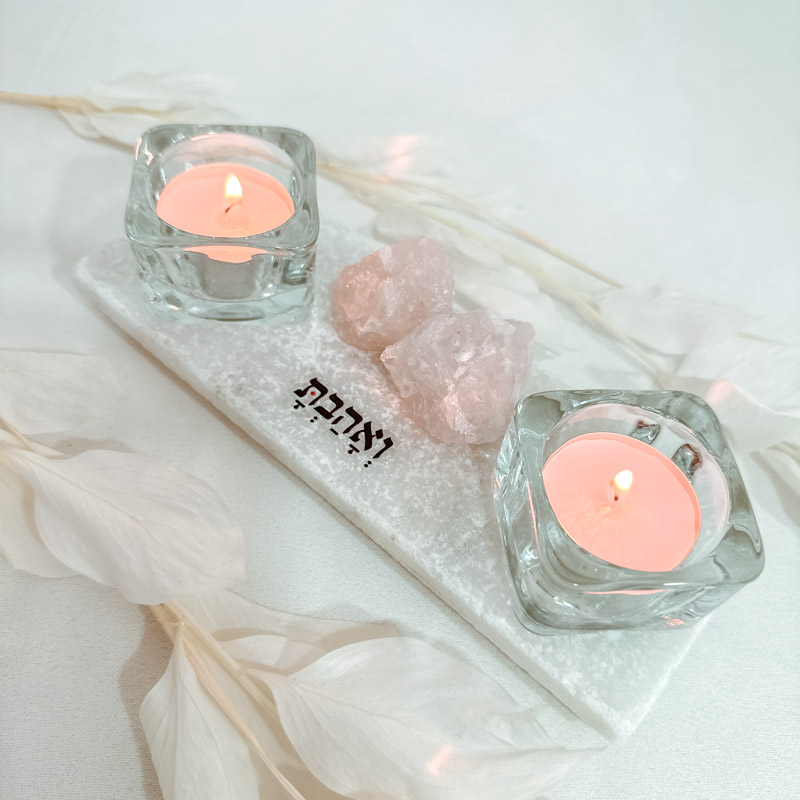 Rose-Quartz Pair Candlesticks