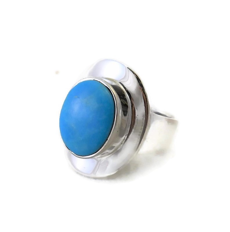 Oval Turquoise Ring with Frame