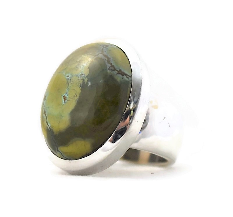 טבעת טורקיז ירוקה עגולה