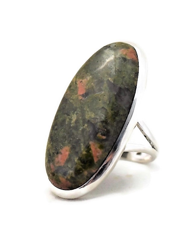 Large Oval Unakite Ring