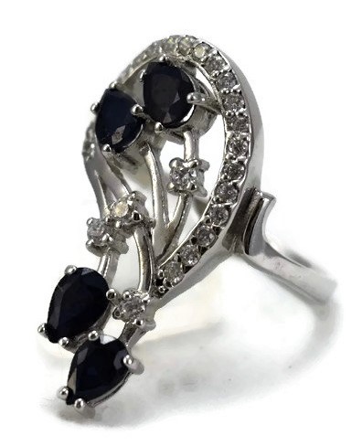 Sapphire and Zircon Ring