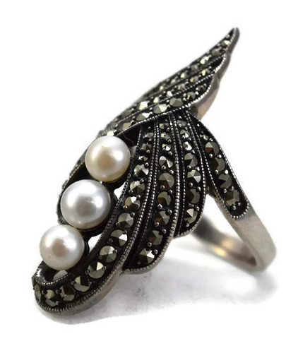 Pearl and Marquise Ring