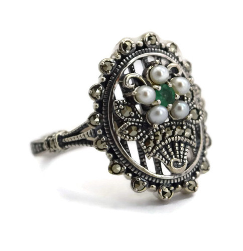 Pearl and Emerald Ring