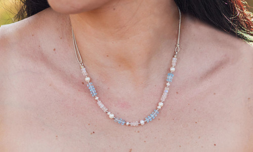 Topaz, Moonstone, and Pearls necklace