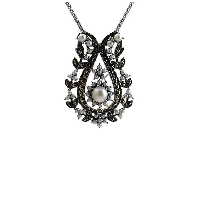 Pearl and Marquise Pin/Pendant