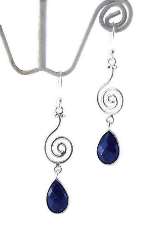 Spiral Lapis Lazuli Earrings