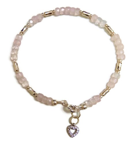 Rose-Quartz Heart Bracelet