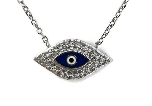 Inlaid Eye Pendant and Chain