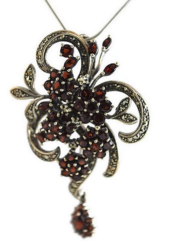 Garnet and Marquise Pin/Pendant