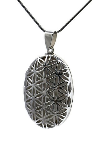 Oval Opening Flower of Life Pendant