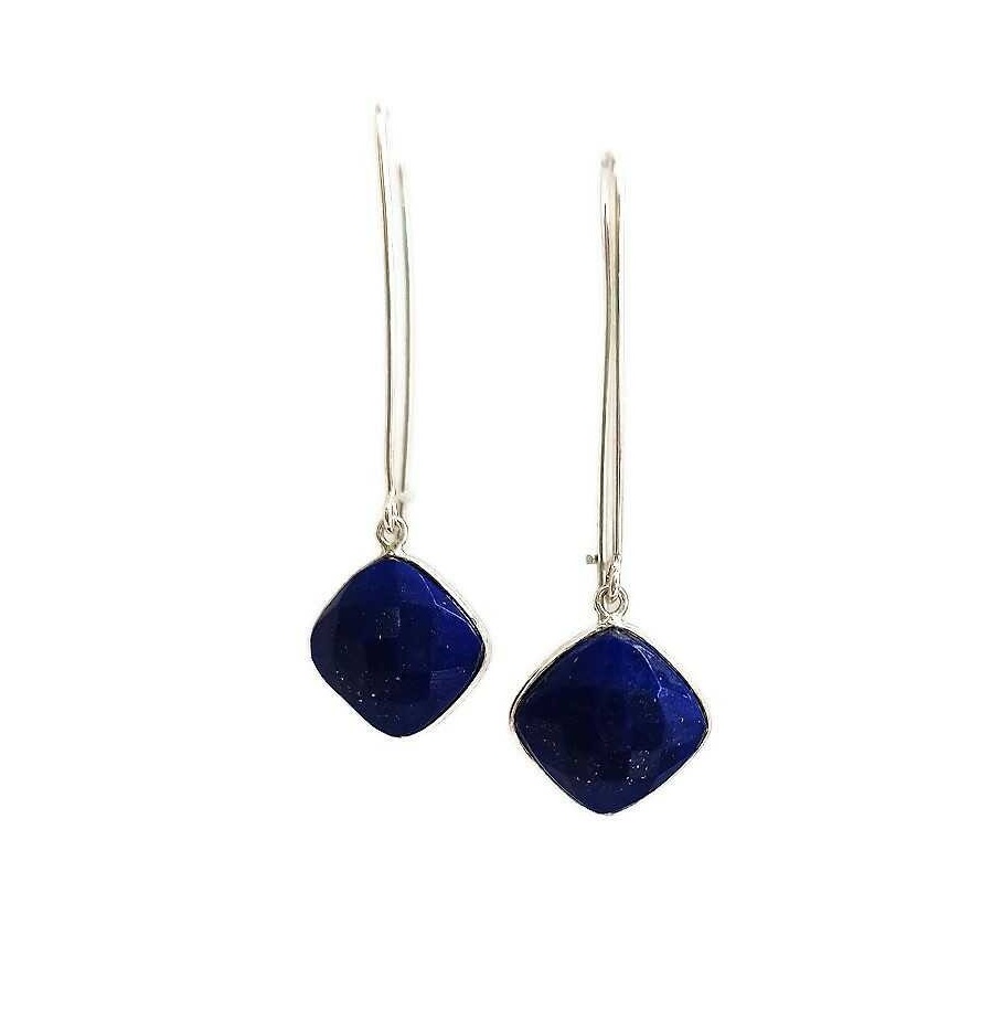 Lapis Lazuli Diamond-Shaped Earrings