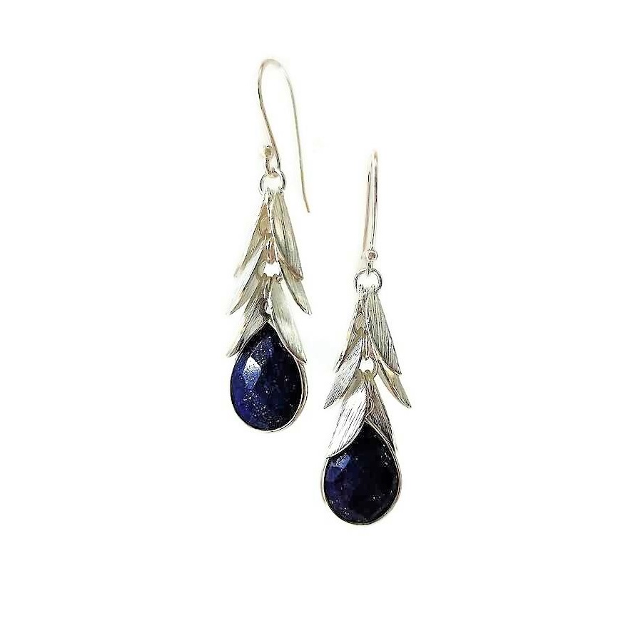Lapis Lazuli Leaves Earrings