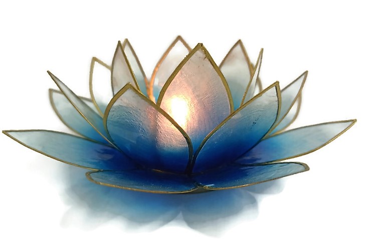 Light Blue Lotus Shell Candlestick