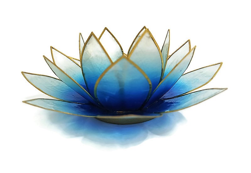 Light Blue Lotus Shell Candlestick