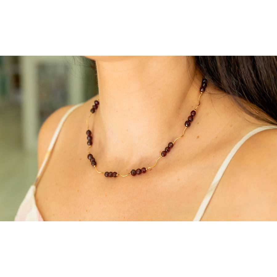 Garnet necklace with Gold-Filled