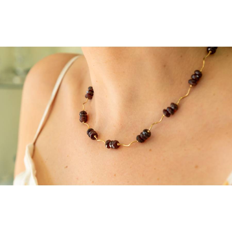 Garnet necklace with Gold-Filled