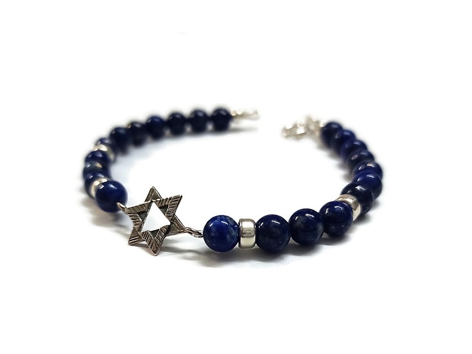 Lapis Lazuli Star of David Bracelet