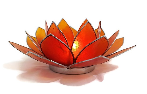 Orange Lotus Shell Candlestick
