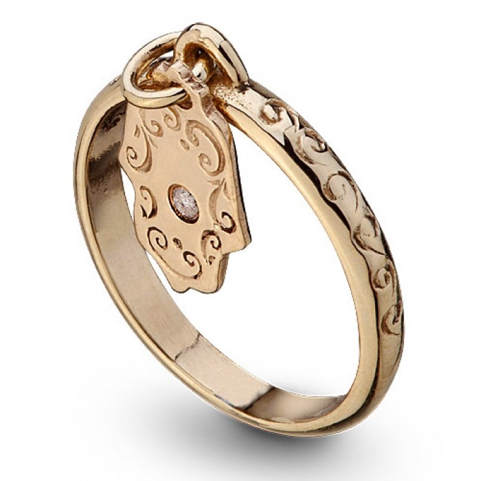 טבעת "יד השולמית" זהב ויהלום - תכשיטי האר"י