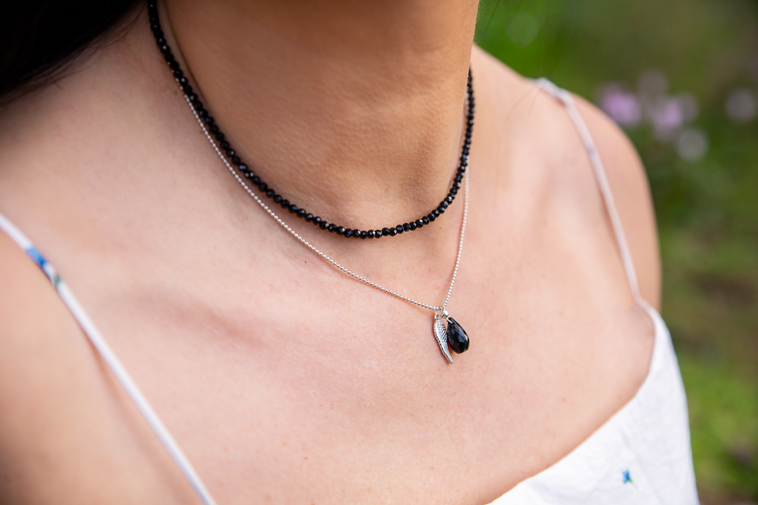 Black Spinel bead necklace