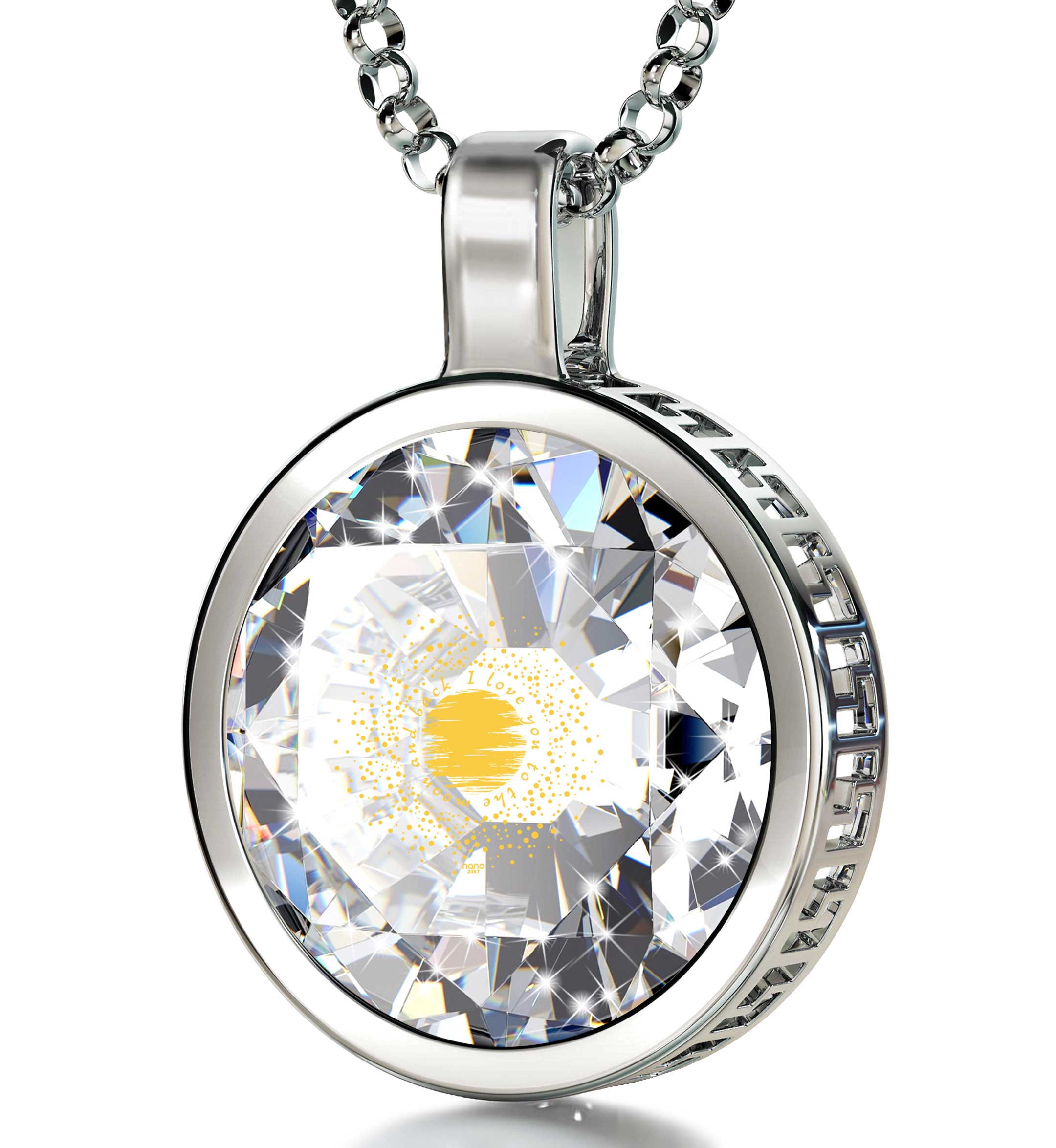 Zirconia Pendant - 'To the Moon and Back'
