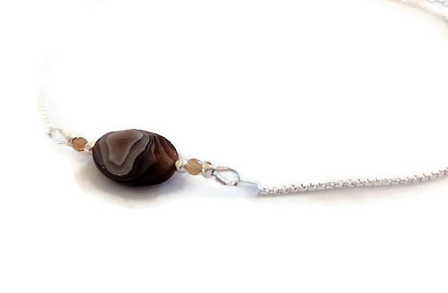 Botswana Agate and Silver Necklace
