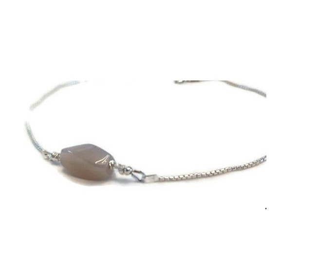 Grey Agate and silver 925 necklace