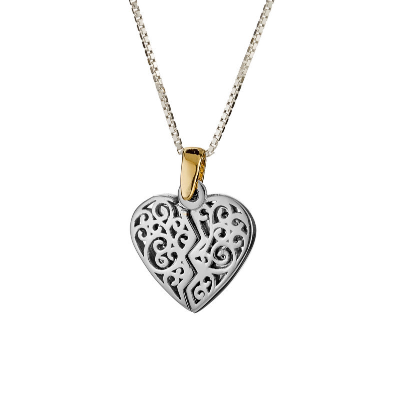 Silver and gold "Heart for Lovers" pendant