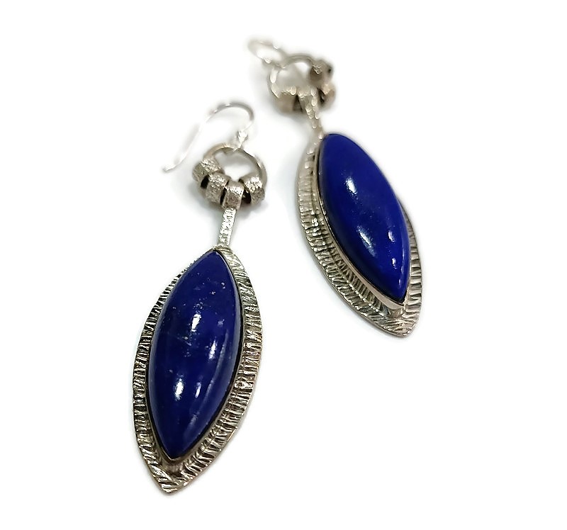 Large Marquise Lapis Lazuli Earrings
