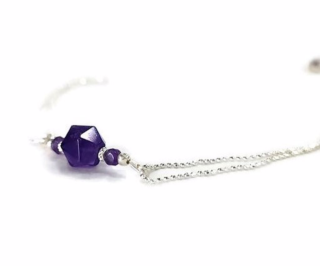 Amethyst Bead and Silver Chain