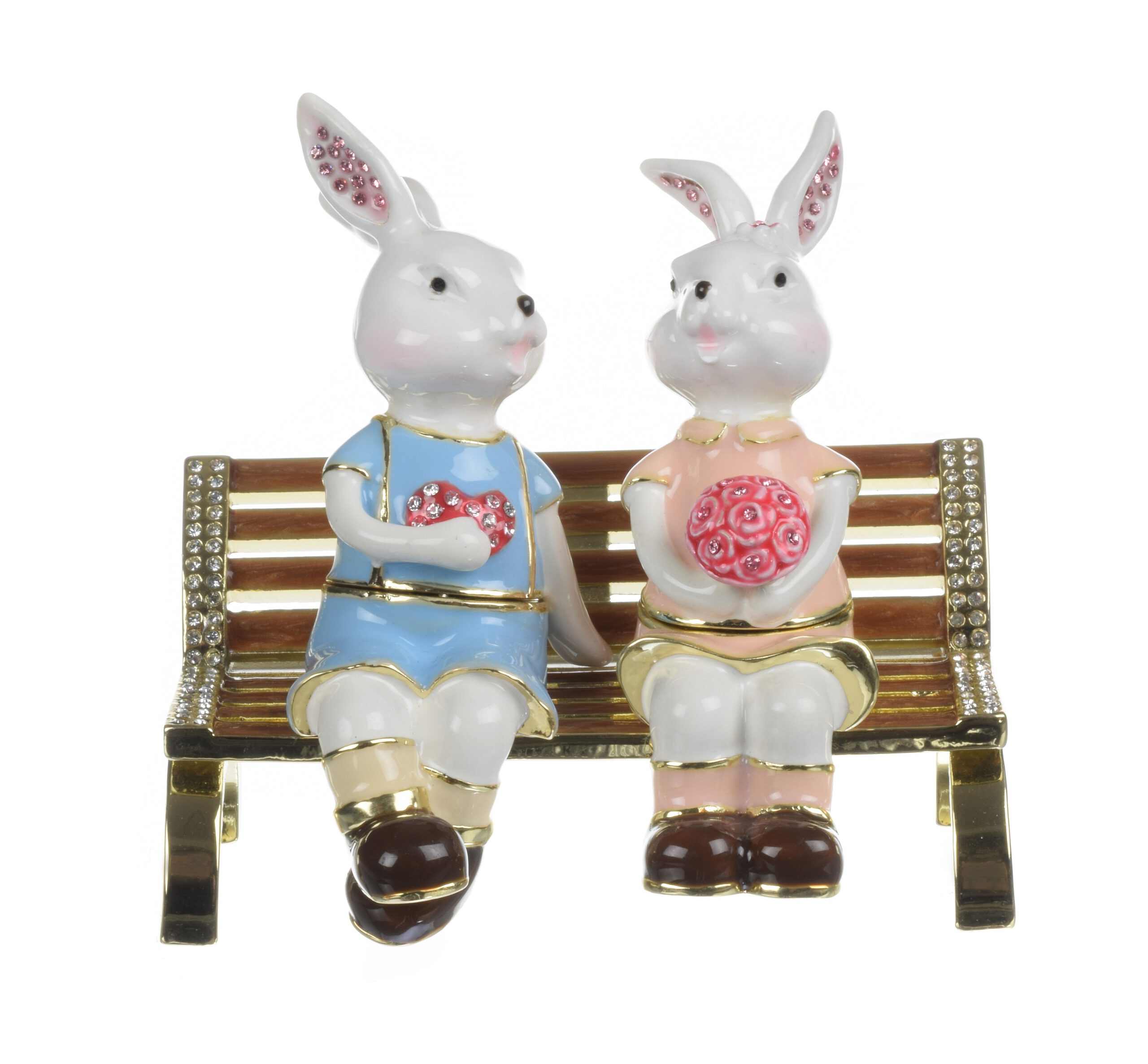 Bunnies Sitting on a Bench