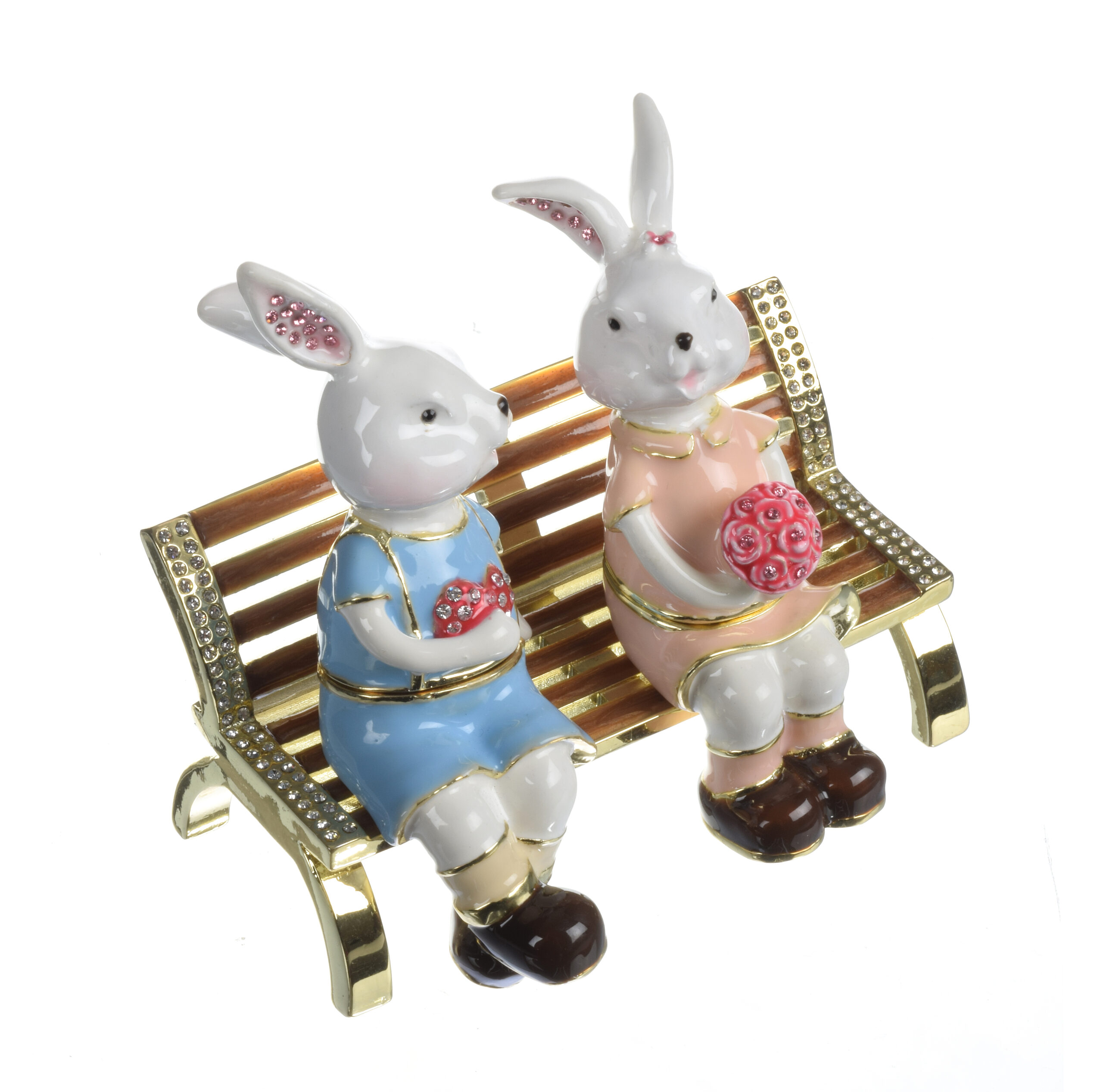 Bunnies Sitting on a Bench