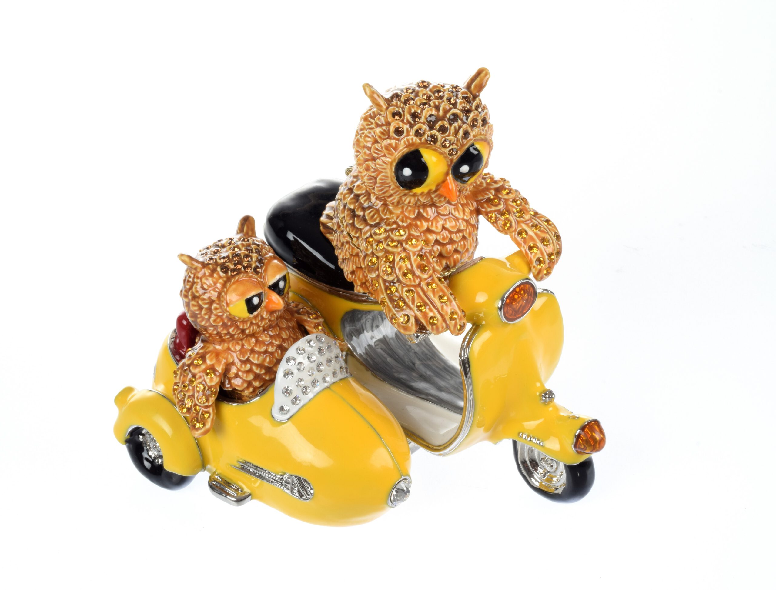 Owls on a Yellow Bike