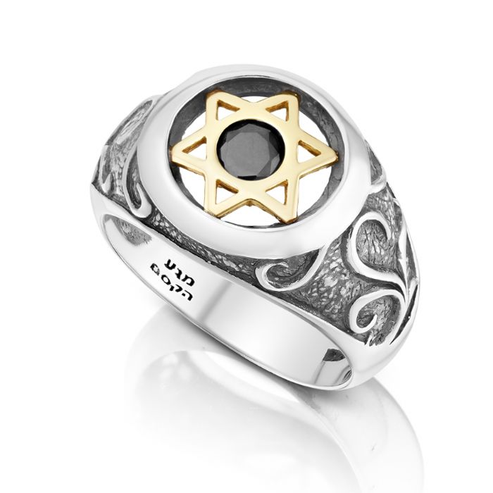 טבעת מגן דוד זהב ועיטורים