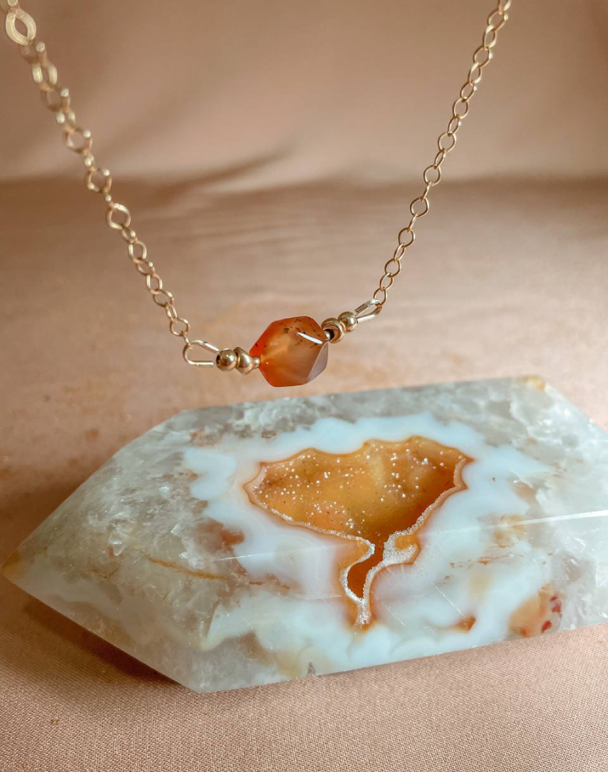 Carnelian and Gold-filled Necklace