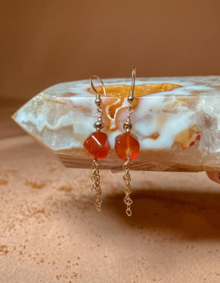 Carnelian and Gold-filled Earrings