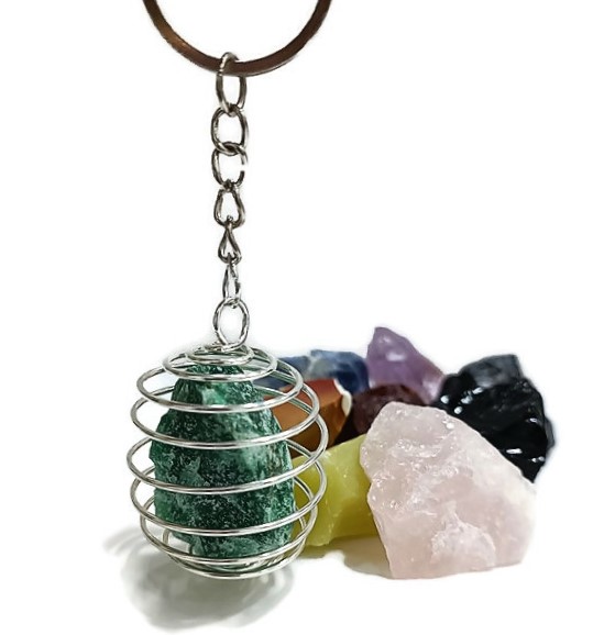 Spring Keychain With A Gemstones