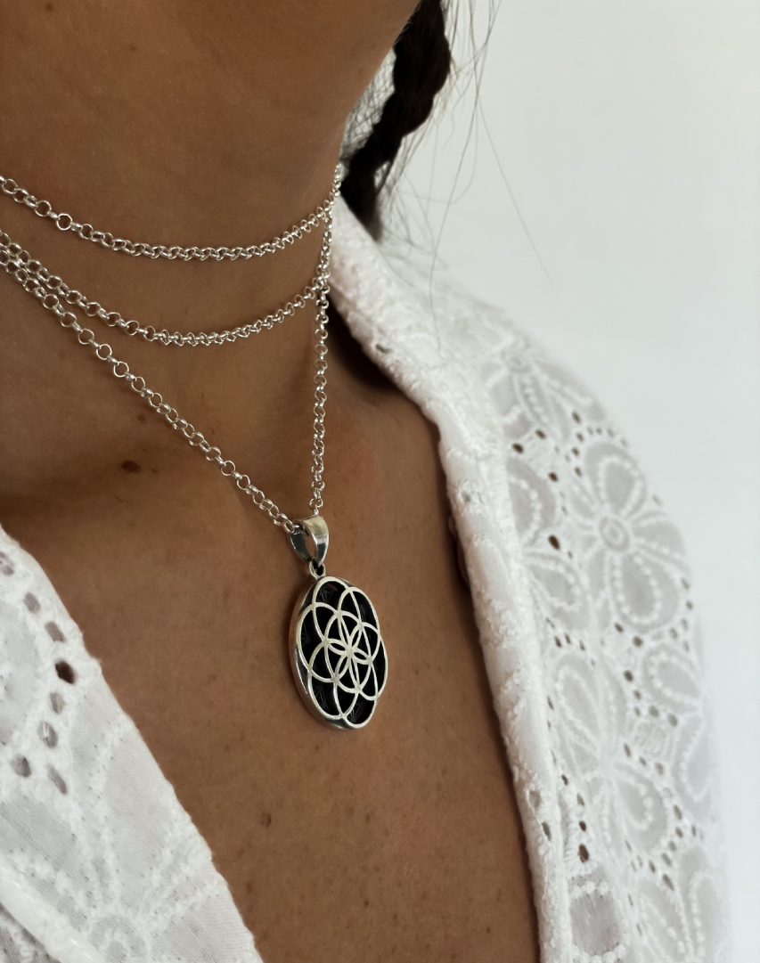 2-Sided Pendant - Flower and Seed of Life