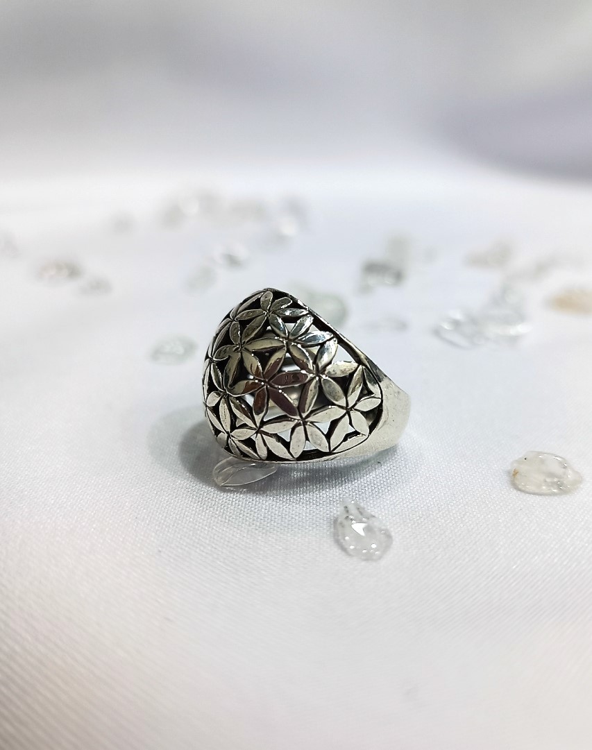 Rounded 'Flower Of Life' Ring