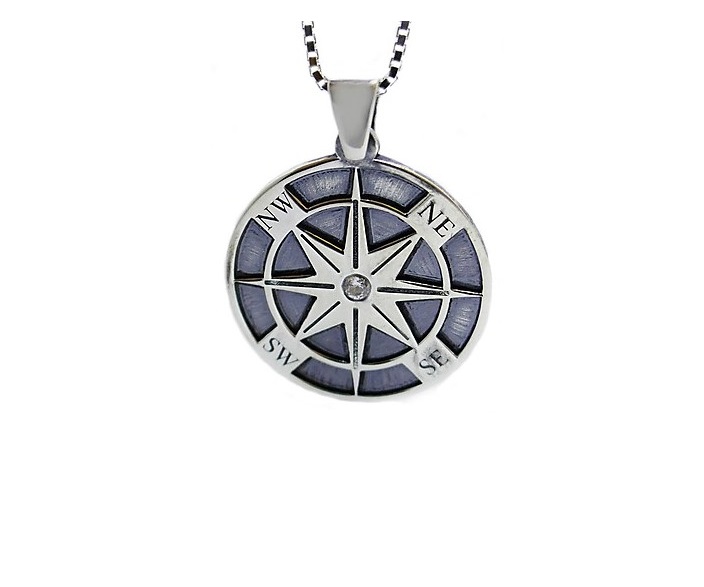 Darkened Silver Compass Pendant, The Magical Touch