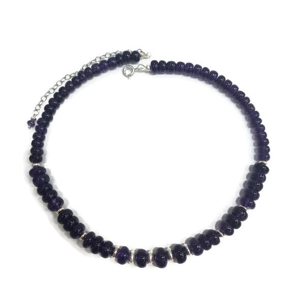 Dark amethyst rondel necklace